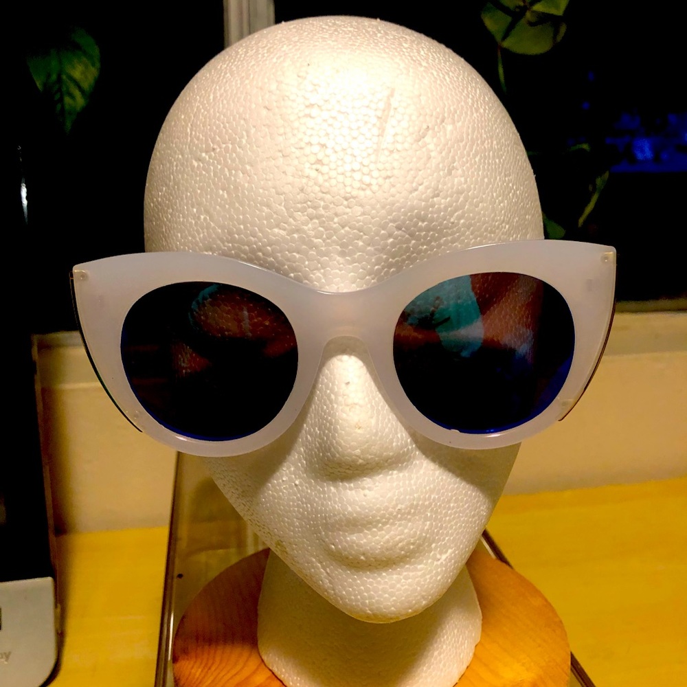 White stylish fashion sunglasses.